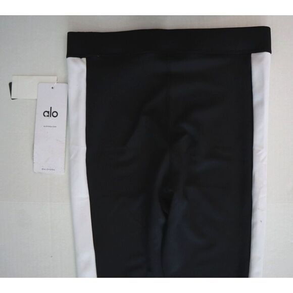 ALO W51234R Women Sz XS Black/White Airlift High-Waist 7/8 Car Club Legging - Picture 6 of 7